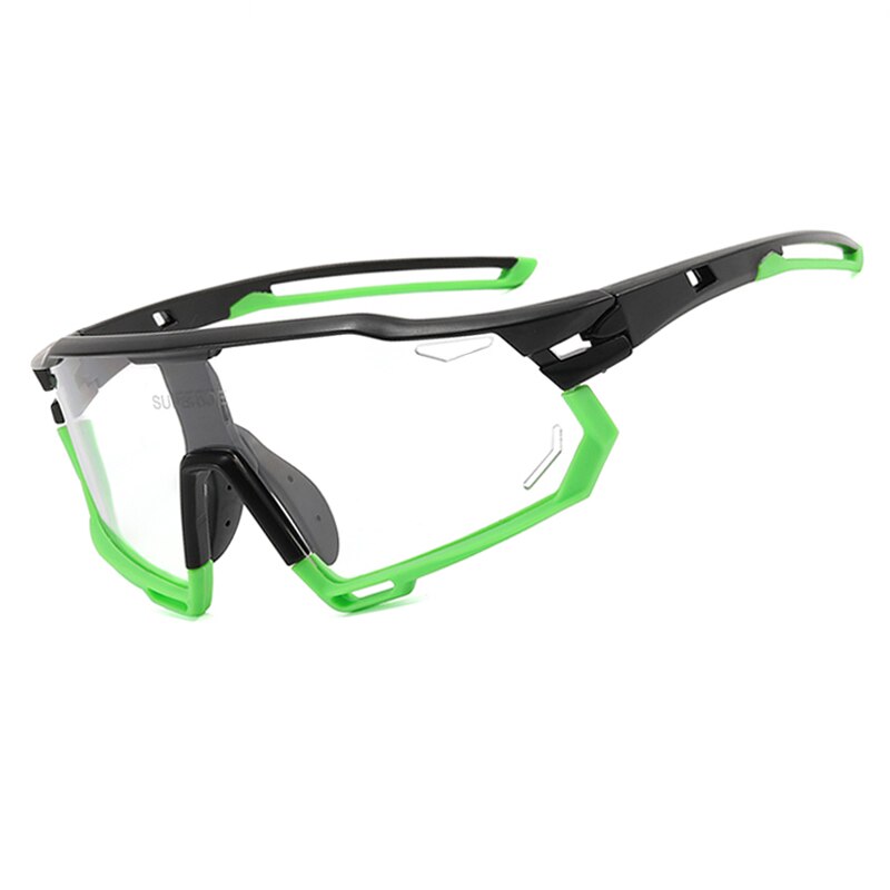 Photochromic Cycling Sunglasses Black Green