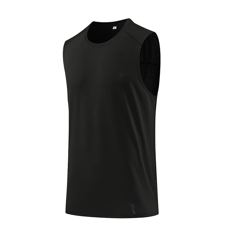 Mens Gym Running Tank Tops CN Black