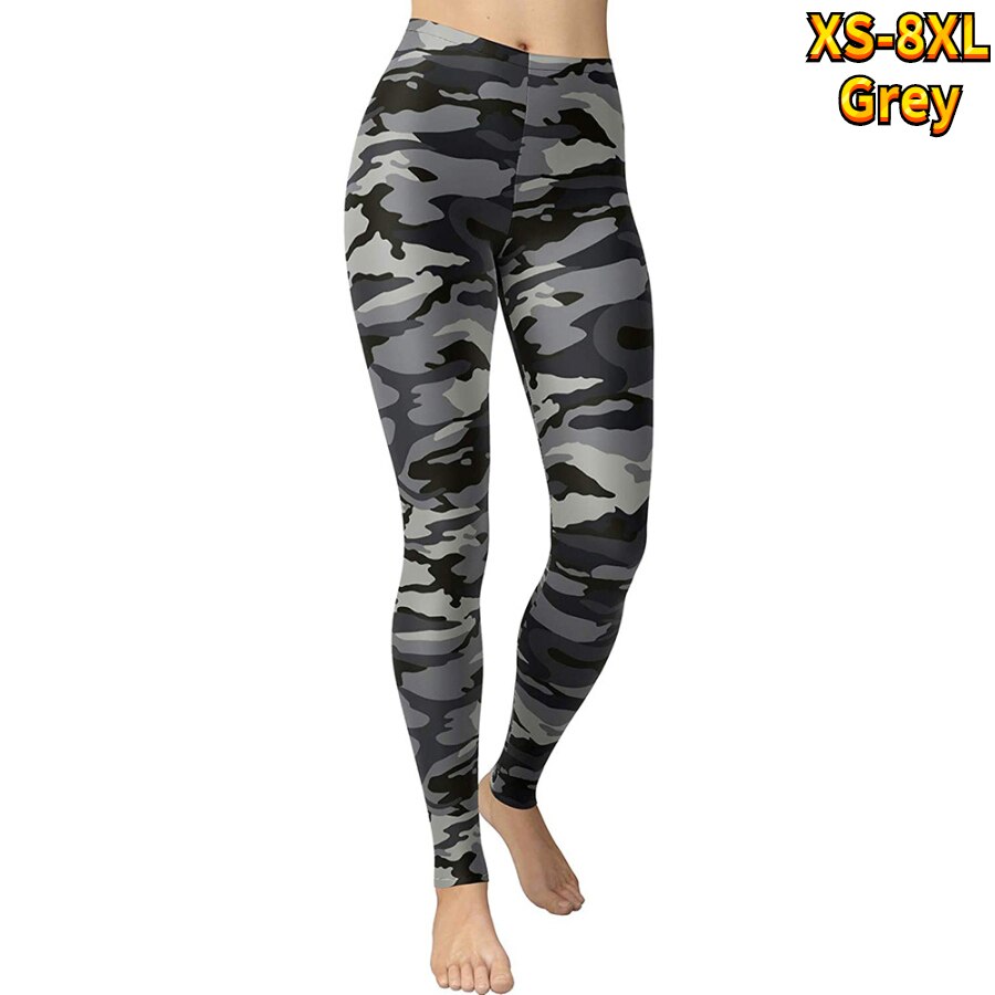 Basic Line Printed Yoga Pants 92496-grey