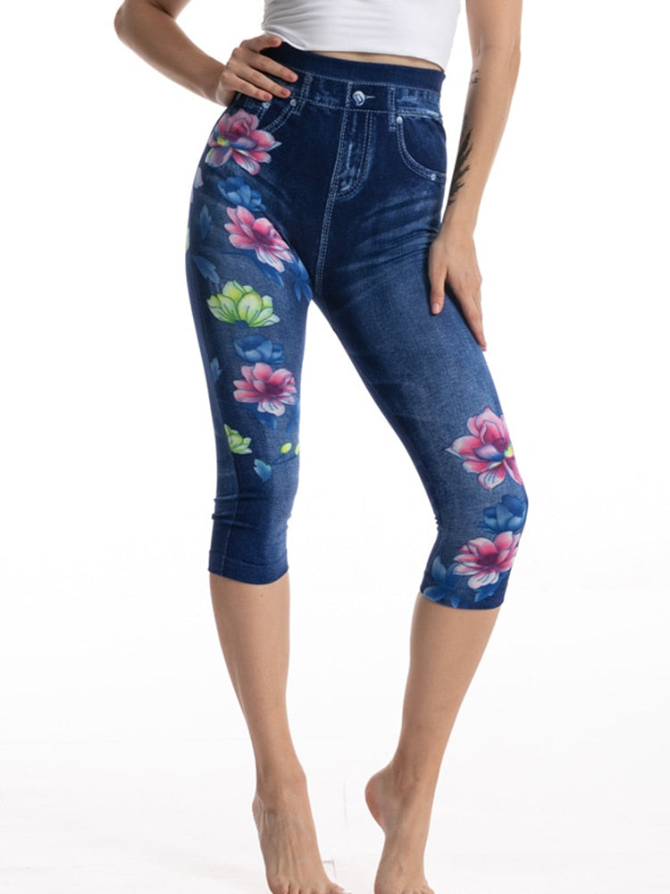 Flower Printed Capris Women Sexy Short K437