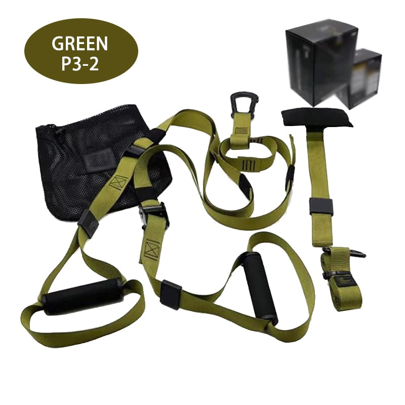 Adjustable Hanging Training Strap Set P3-2 Green