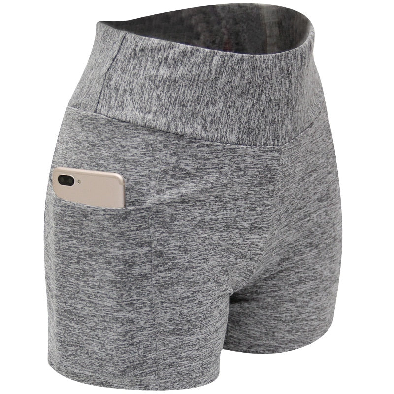 Women's Gym Side Pockets Shorts 2-Dark hemp grey