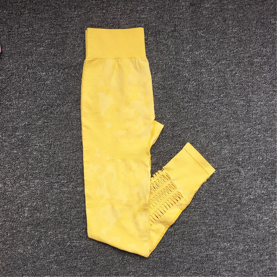 Women Gym Workout Suits yellow pant