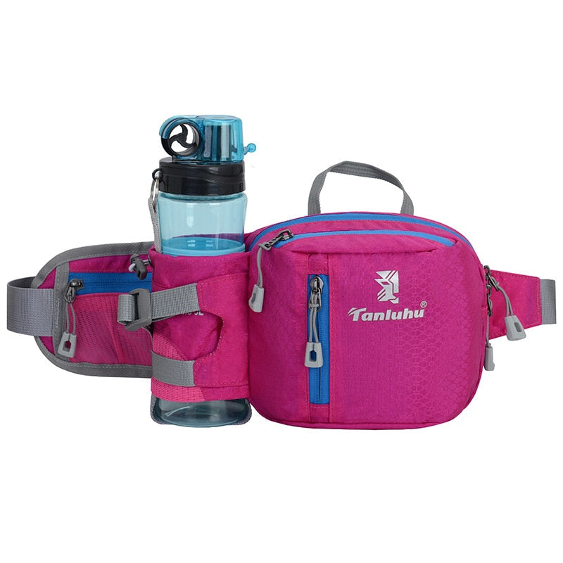 Marathon Gym Water Bottle Pouch Fanny Belt ROSE RED