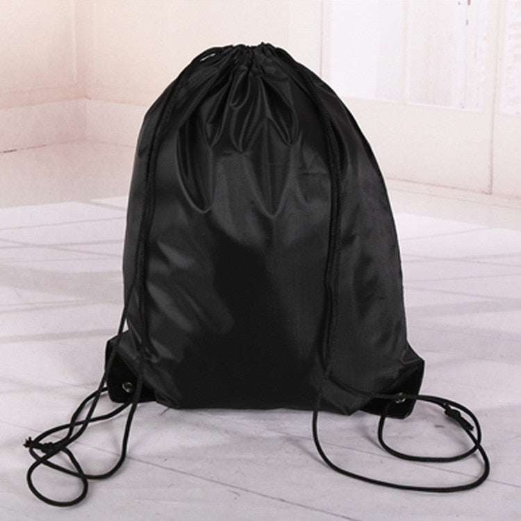 Drawstring Sack Sport Fitness Travel Backpack Black