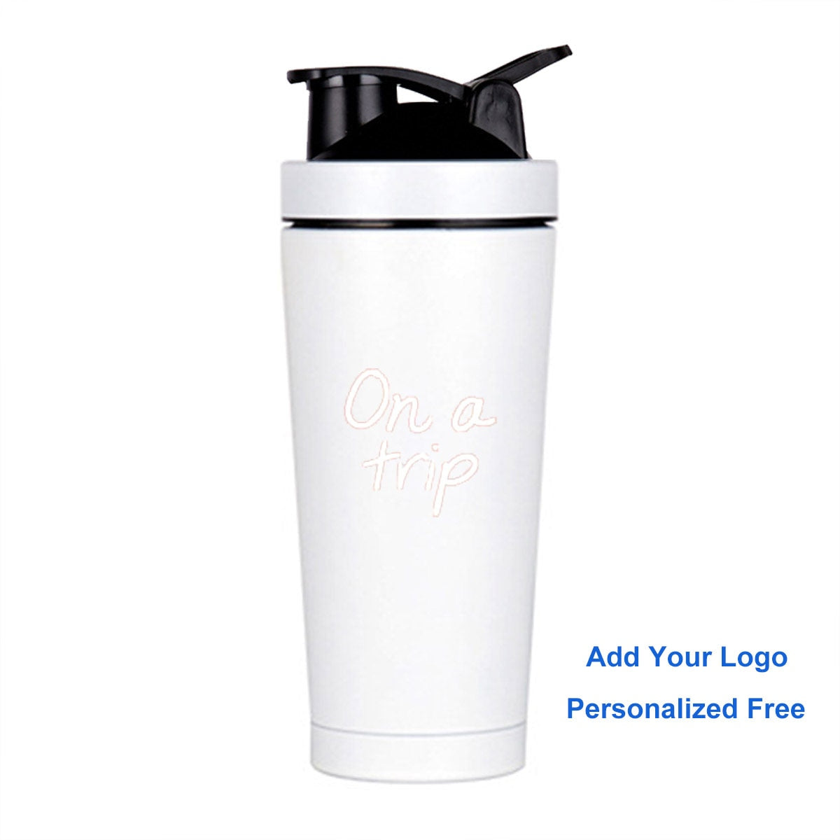 Gym Protein Shaker Water Bottle White China