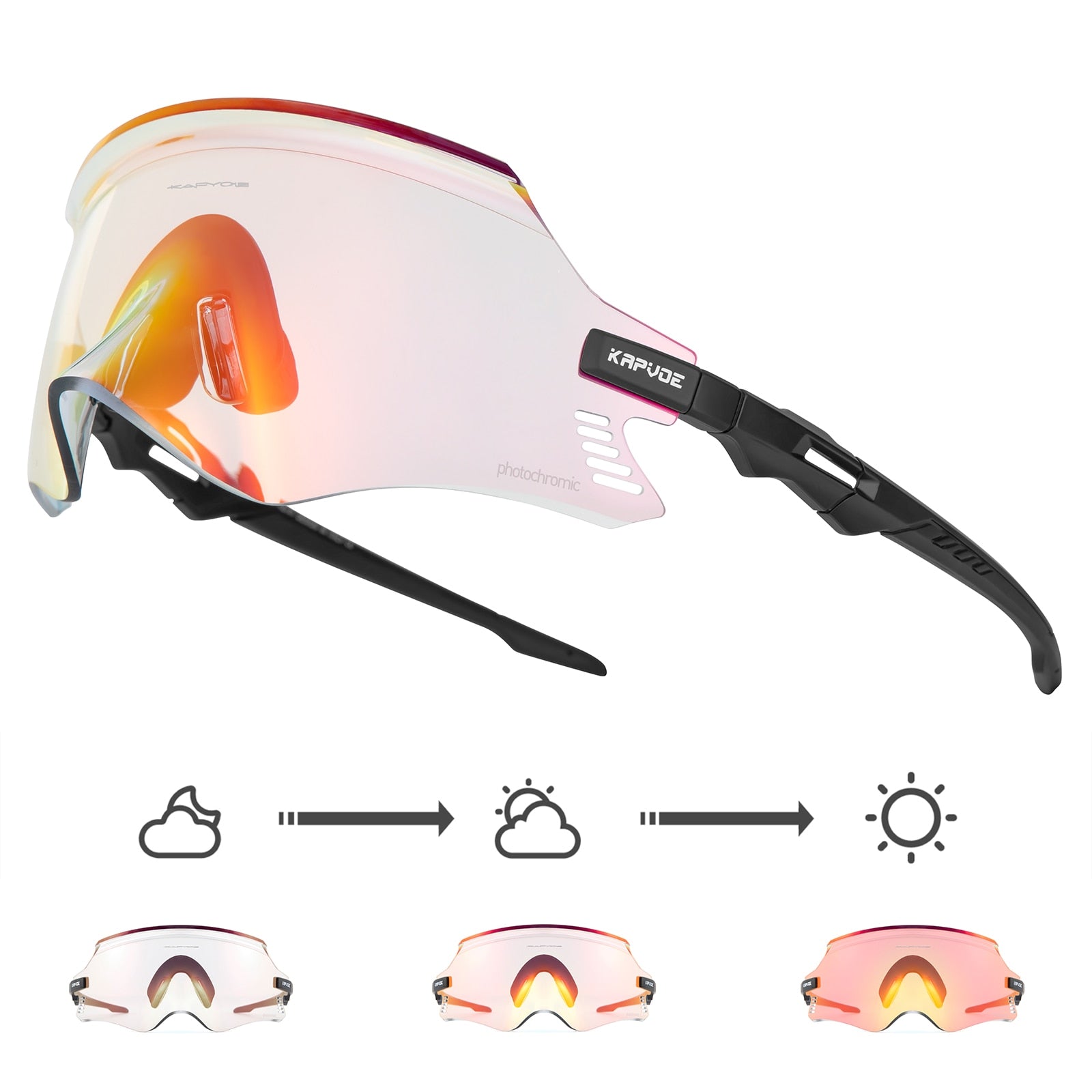 Photochromic bike cycling Sunglasses 03 Photochromic-1lens