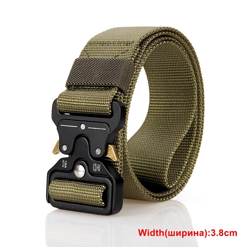 Men Sports Military Army Tactical Belts 3.8cm(wide) Green