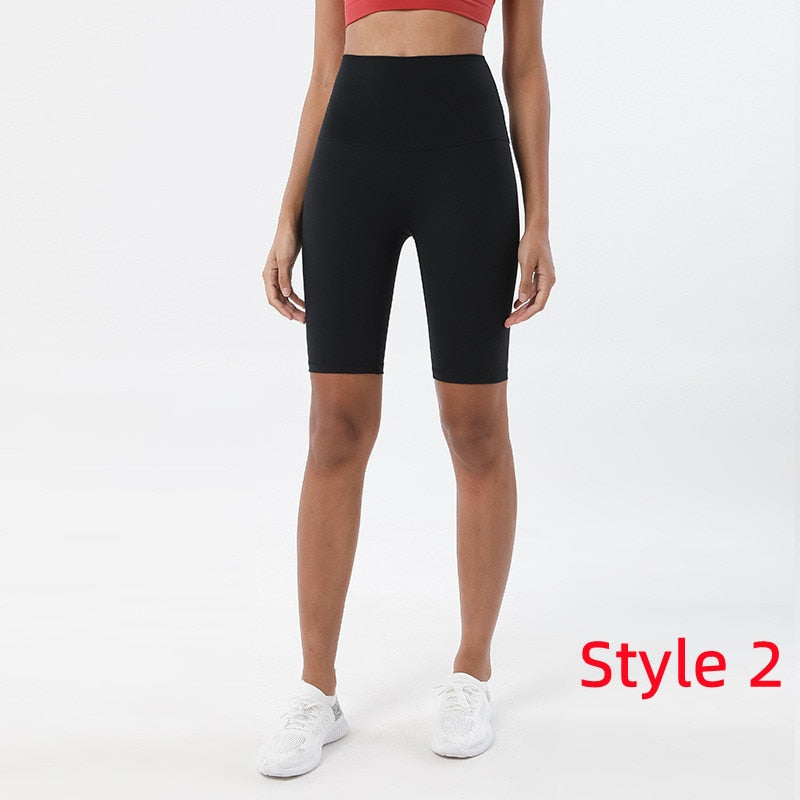 Women Hidden Pockets Gym Leggings Black-Shorts