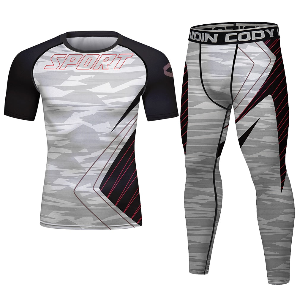 Men Compression Tracksuit Tight Set 24