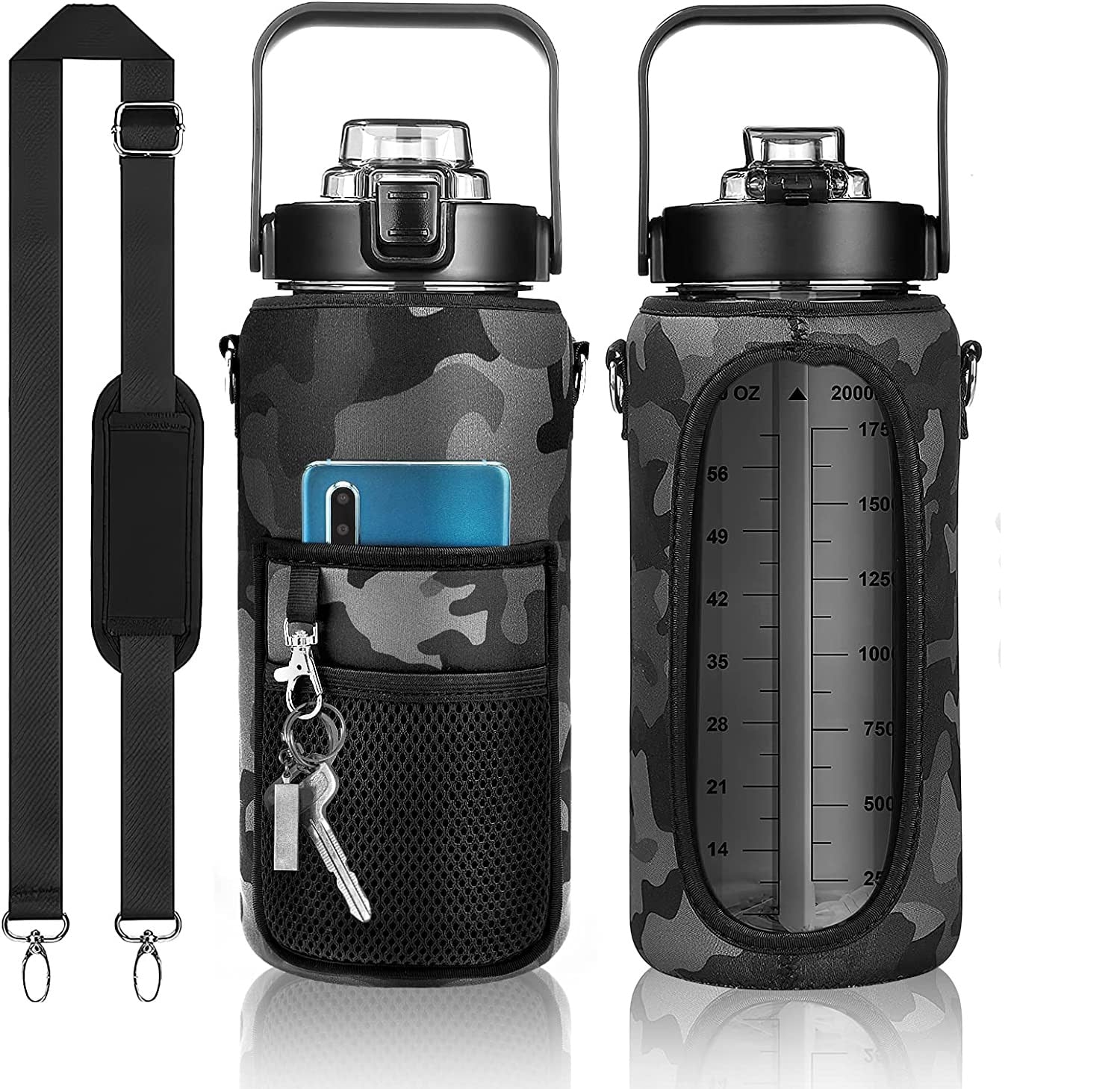 2 Liters Water Bottle with Sleeve