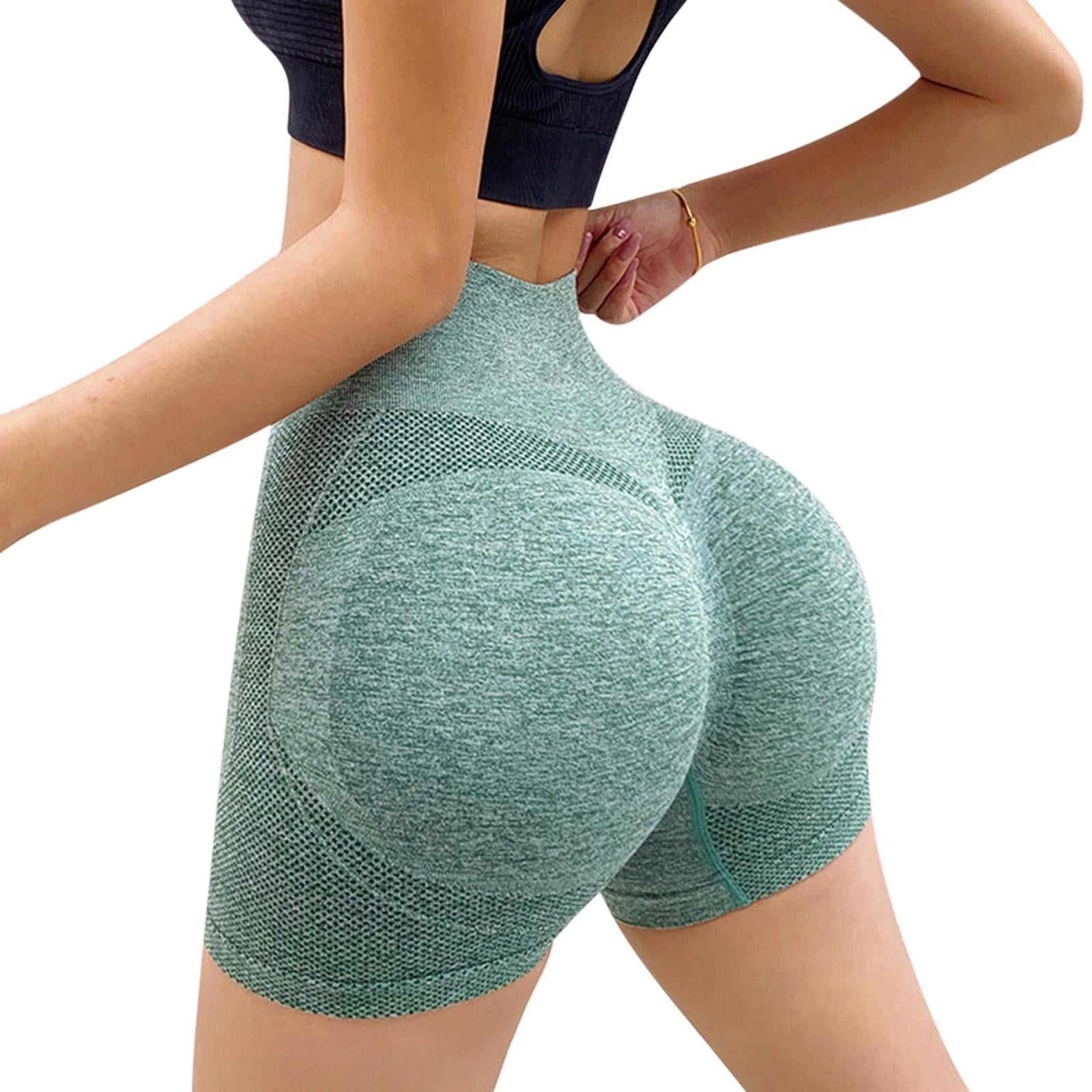 Women Yoga Push Up Sports Shorts GREEN shorts