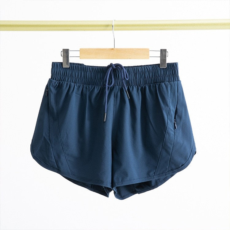 Women's High Waist Gym Wear Shorts Navy Blue