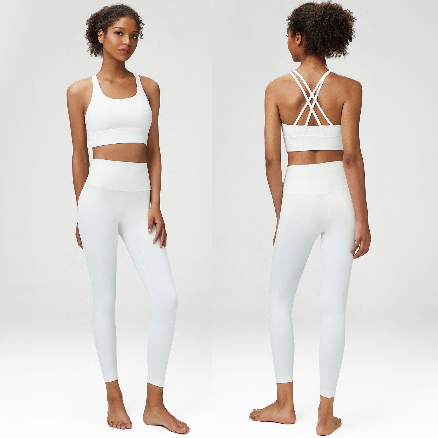 Seamless Women Yoga Sports Suits white