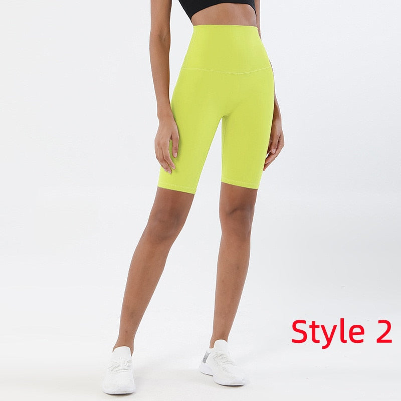 New Women Five Point Leggings 926-Lemon yellow