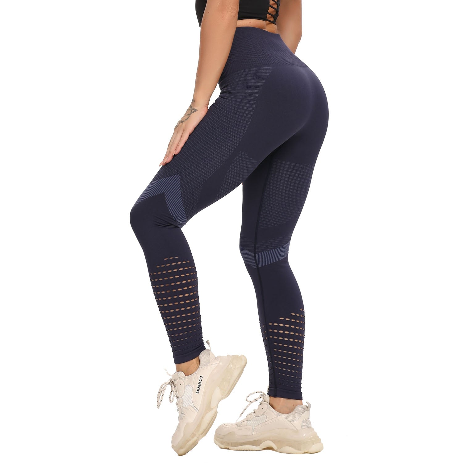 Women Seamless Workout Yoga Pants Blue