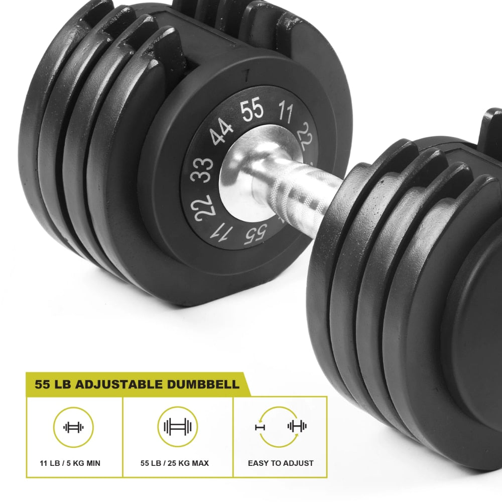 11-55lb Adjustable Dumbbell