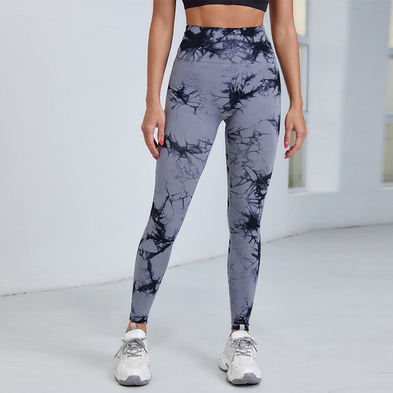 Women Tie Dyeing Process Pants Black