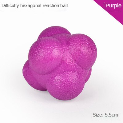 Fitness Silicon Rubber Hexagonal Reaction Ball 5.5cm Purple