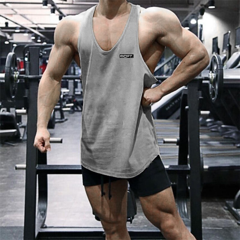 Gym Workout Sleeveless Shirt Gray