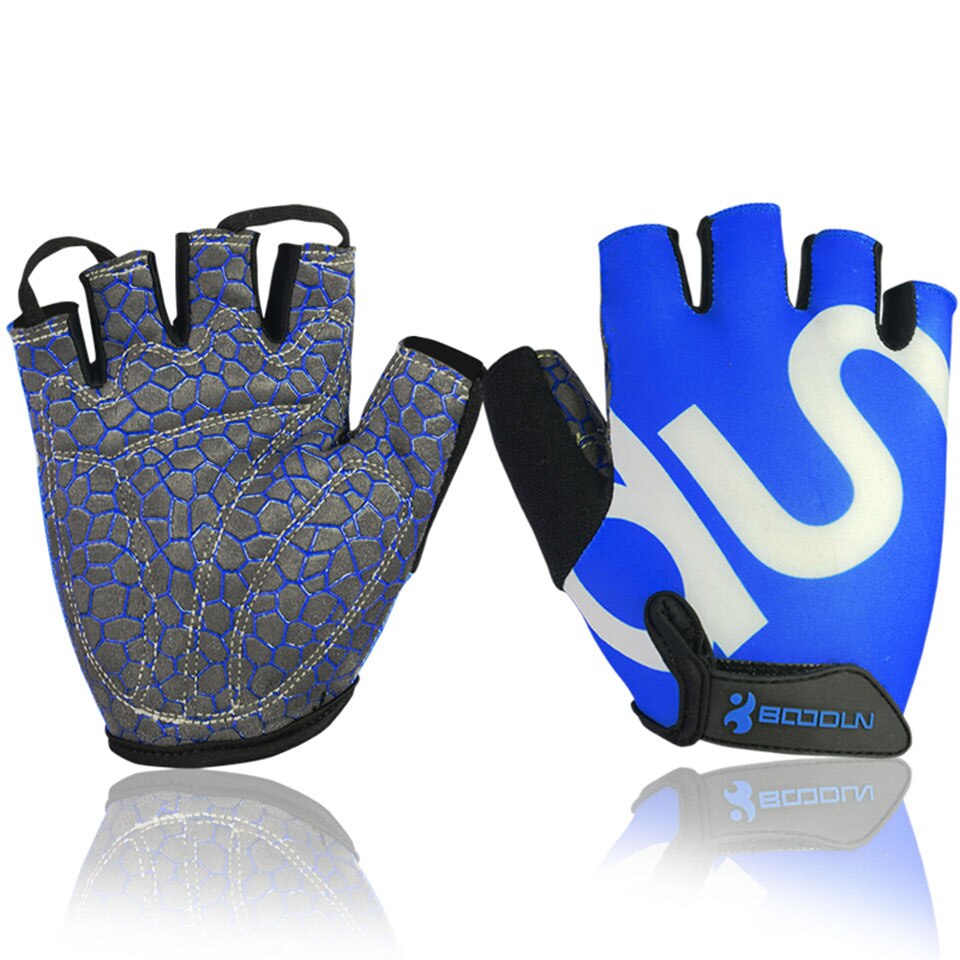 Half Finger Bicycle Gloves Blue