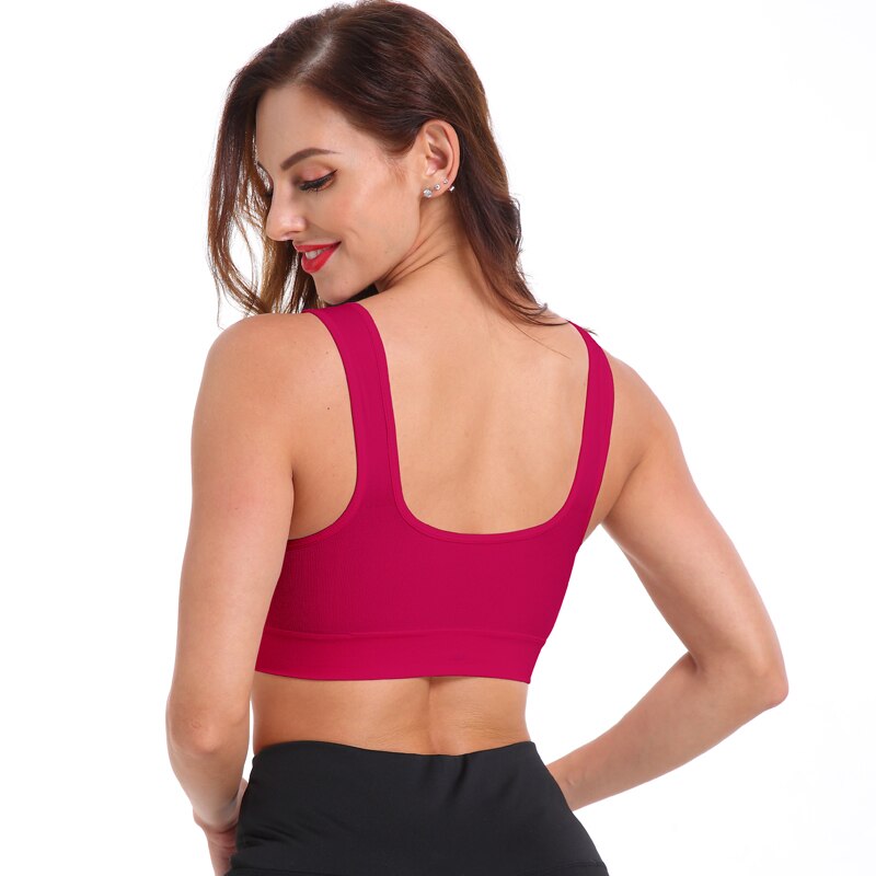 Women Sleep Brassiere Yoga Bra hot rose red