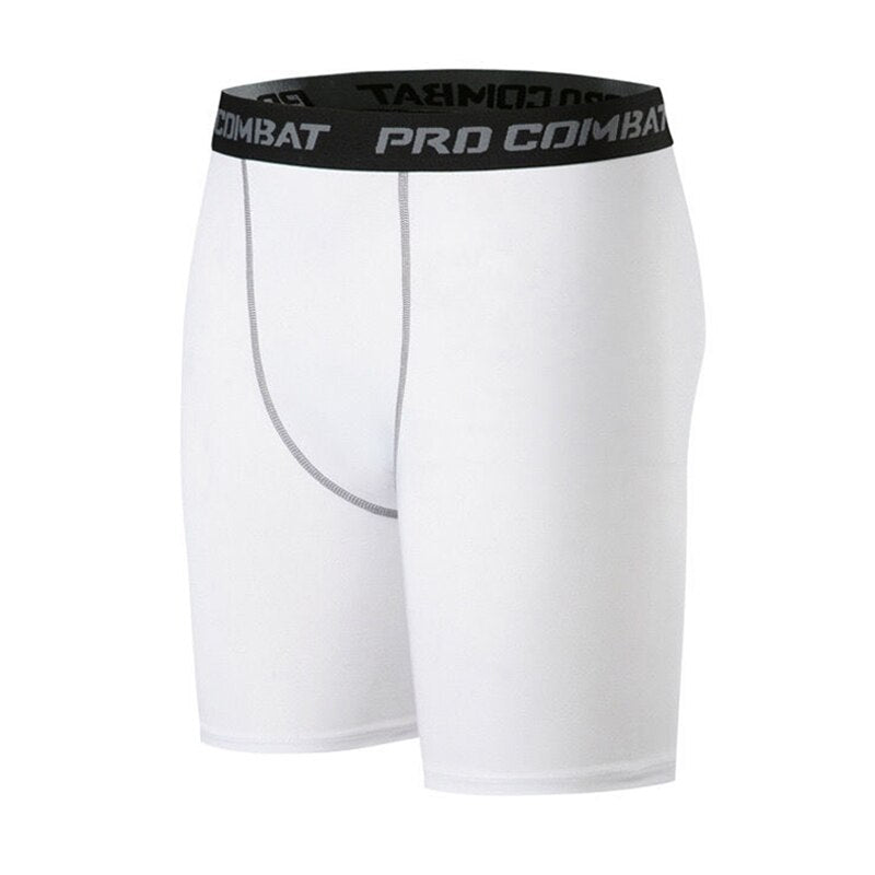 Men Compression Leggings short-white