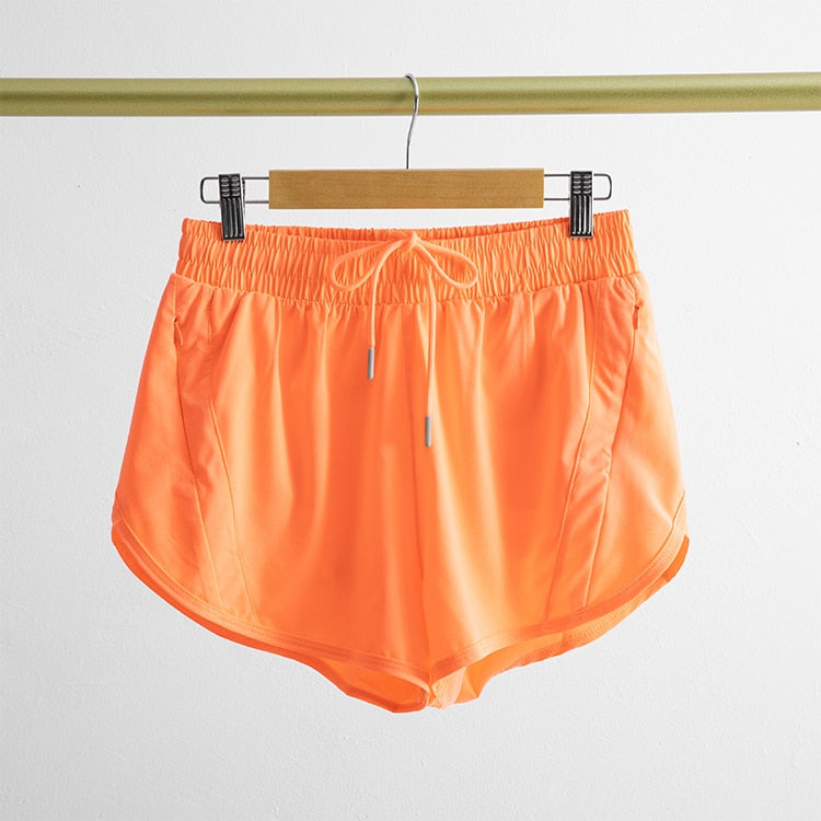 Women's High Waist Gym Wear Shorts Flash Orange