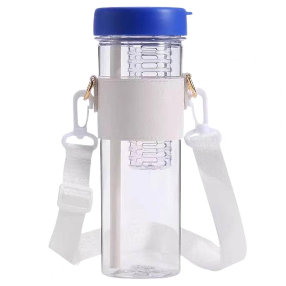 Folding Straw 850ml Water Bottle Blue