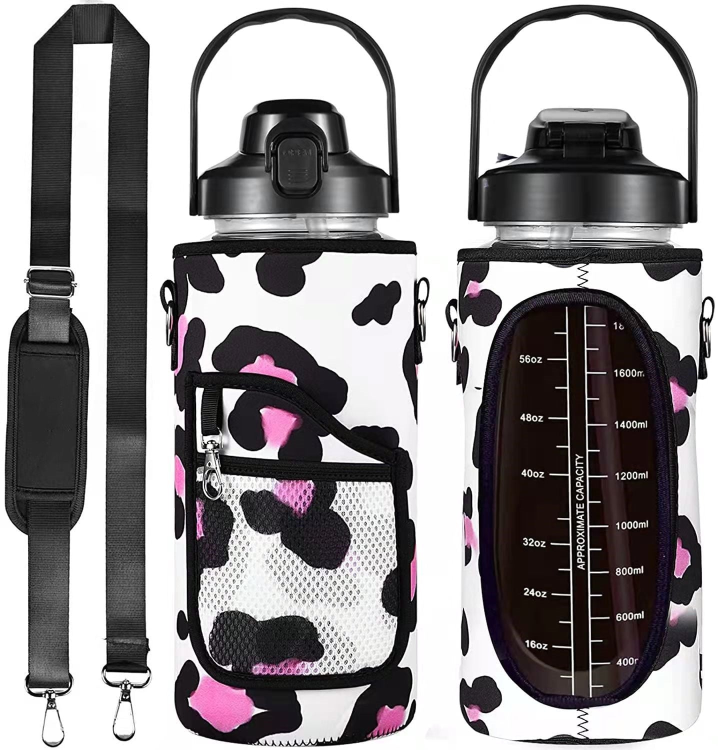 2 Liters Water Bottle with Sleeve 2L white camouflage