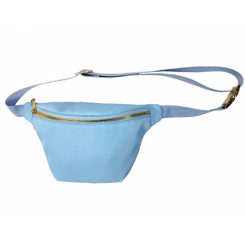 Men Women Sports Fanny Pack Belt Bag Light Blue