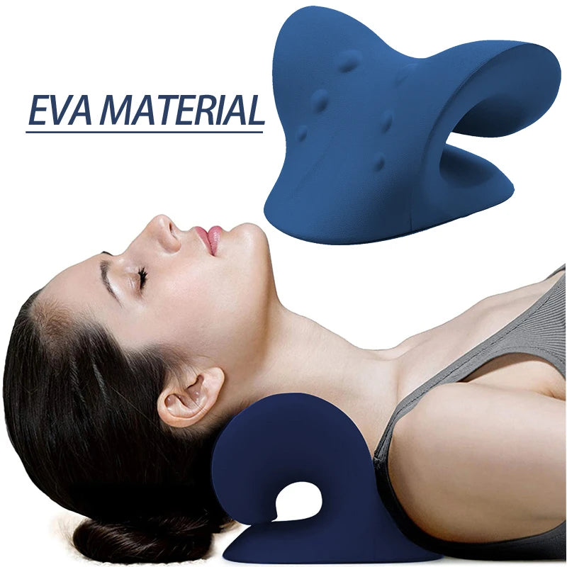 Cervical Spine Traction Shoulder Massager EVA-Dark blue