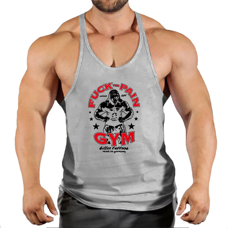 Men Sleeveless Cotton Gym Tank Tops GYM 7