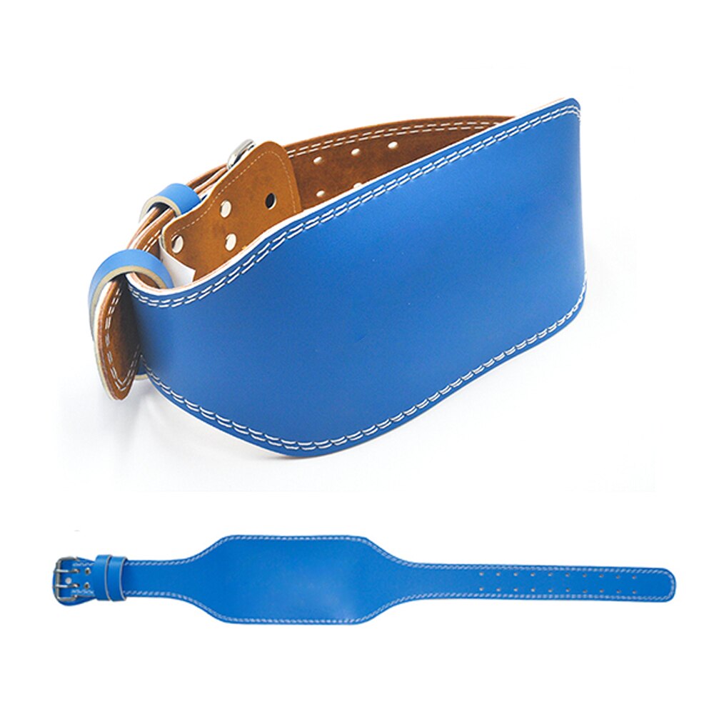 Leather Gym Buckle Weightlifting Belt Blue