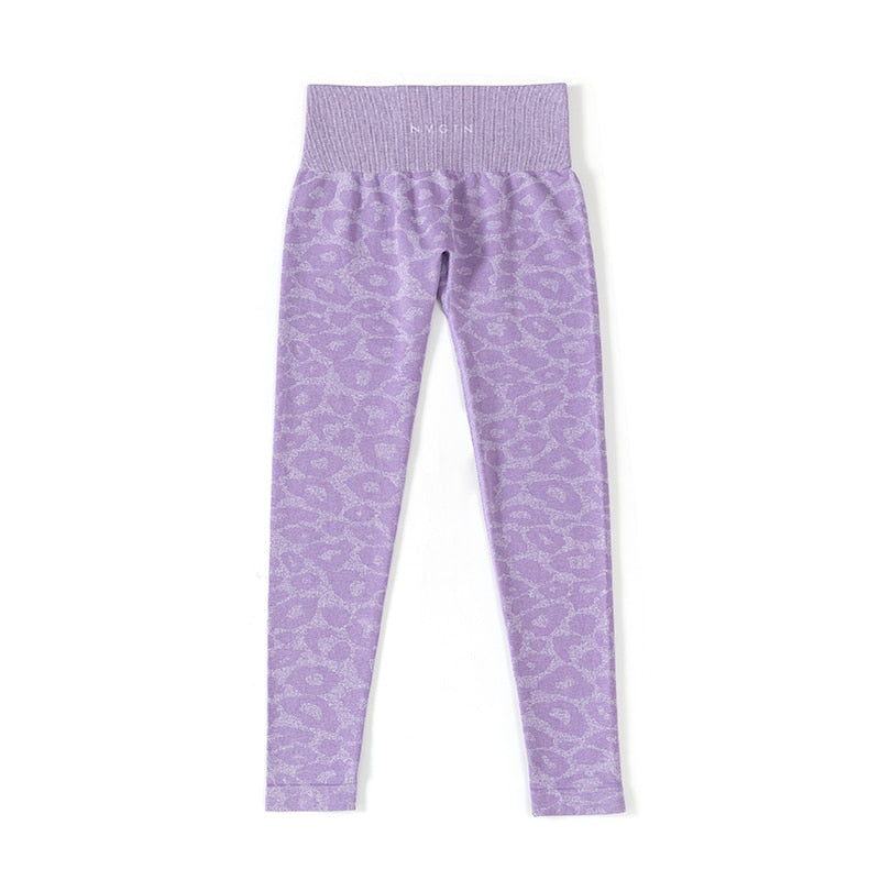 Women Zebra Pattern Seamless Leggings Pants Lilac