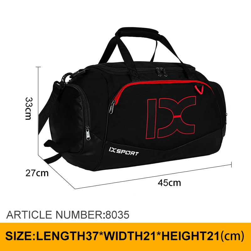 Men Gym Fitness Travel Bag oversized black red