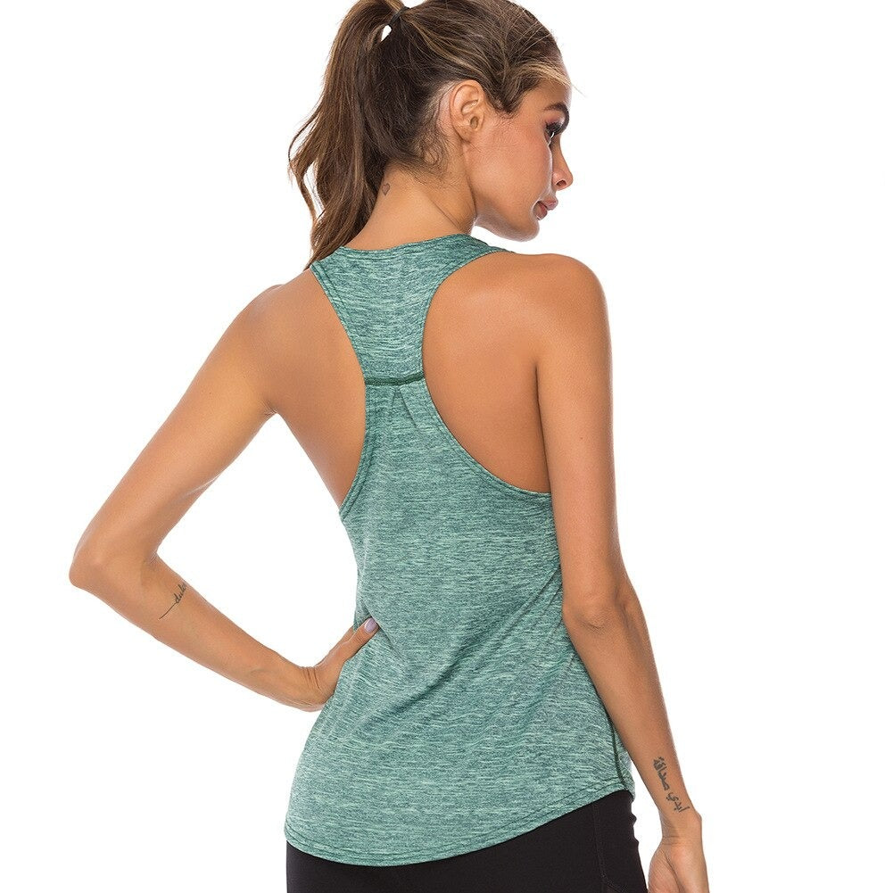 Women Racerback Workout Tank Tops Green