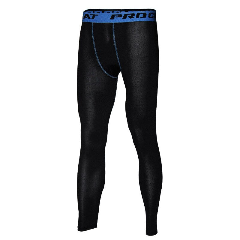 Men Compression Leggings black-blue