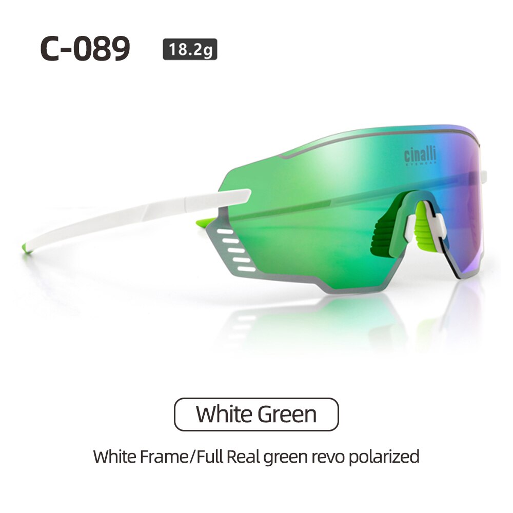 Polarized Cycling Bicycle Glasses Green C-089-White
