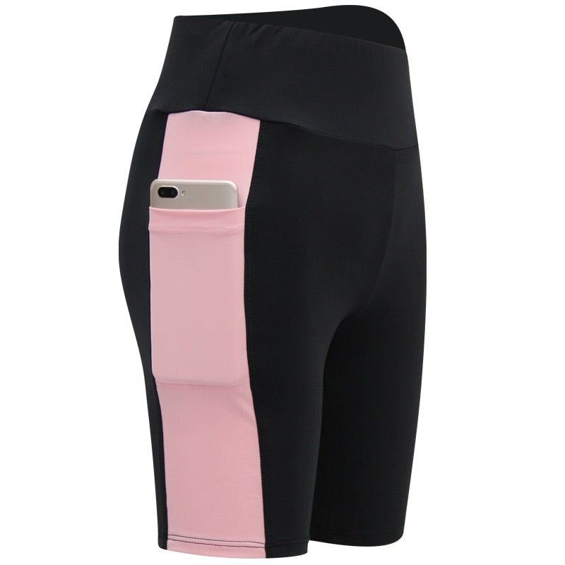 Women's Gym Side Pockets Shorts 1-Pink