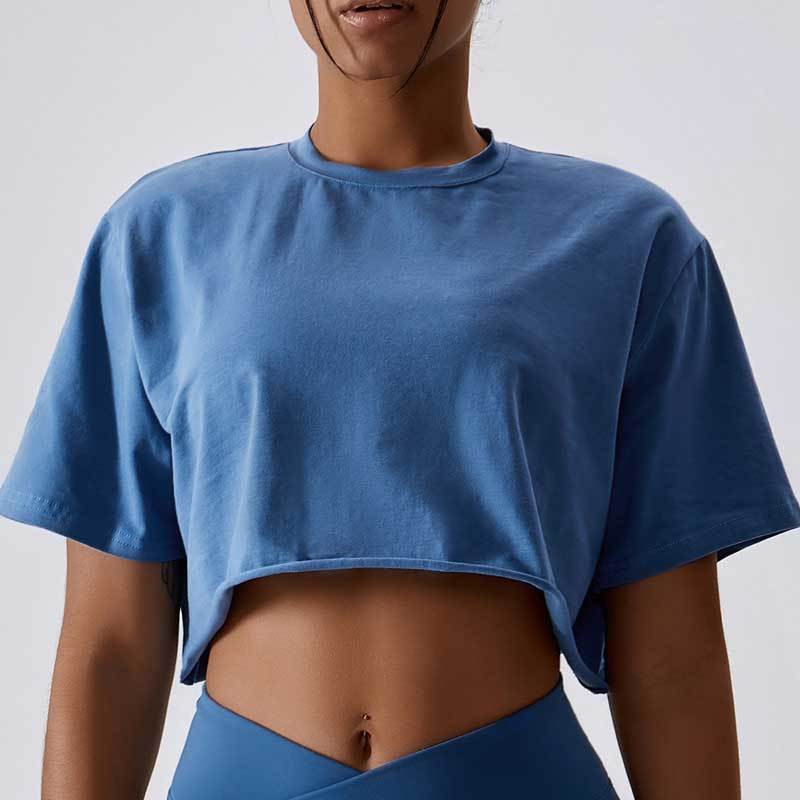 Woman Gym Workout Set Blue Yoga Shirts