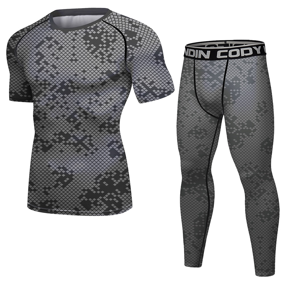 Men Compression Tracksuit Tight Set 5