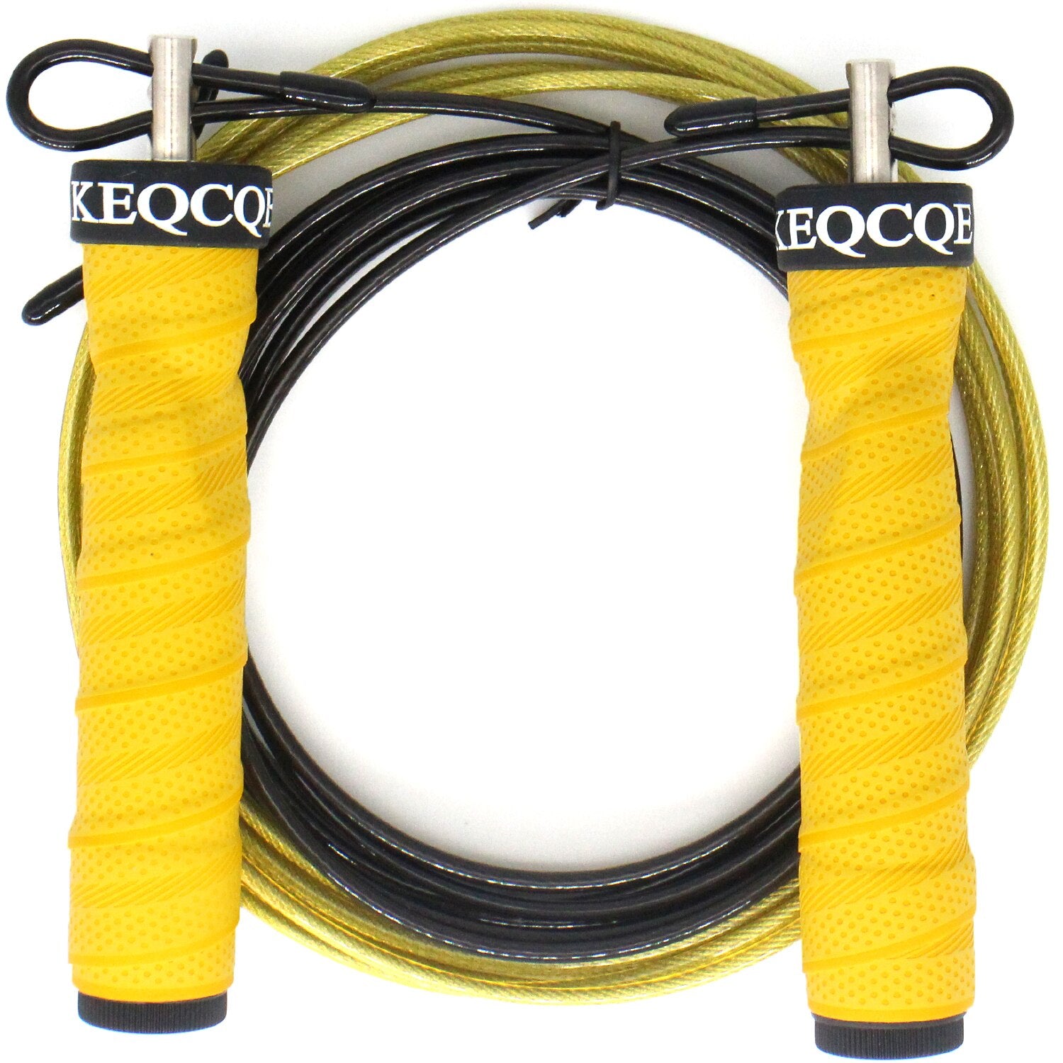 Double Unders Speed Skipping Rope Yellow-Double Hole