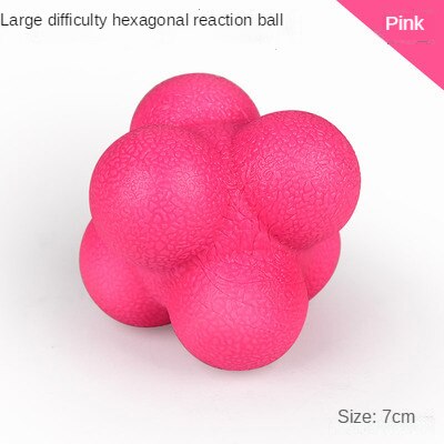 Fitness Silicon Rubber Hexagonal Reaction Ball 7cm Rose red