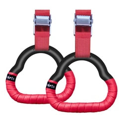 Adjustable Gymnastic Rings Set A red