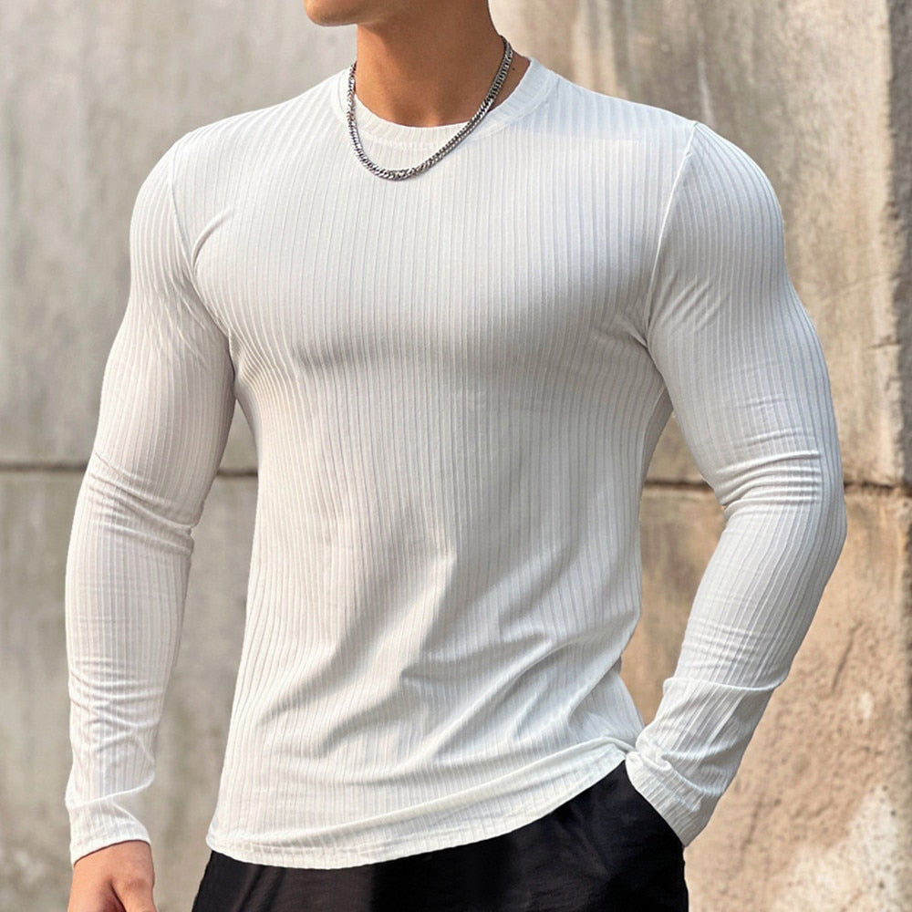 Men Quick Dry Gym Fitness T-shirt White