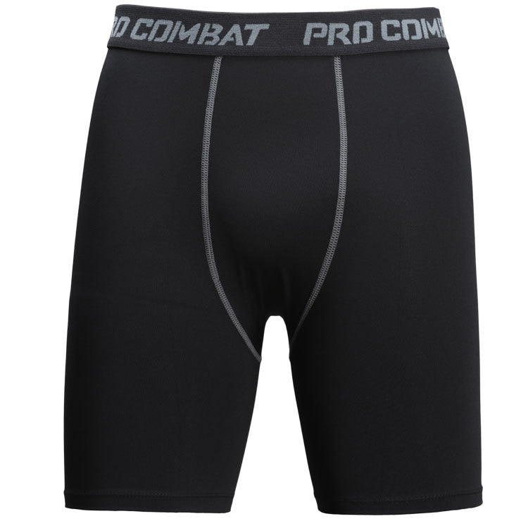 Men Compression Leggings short-black