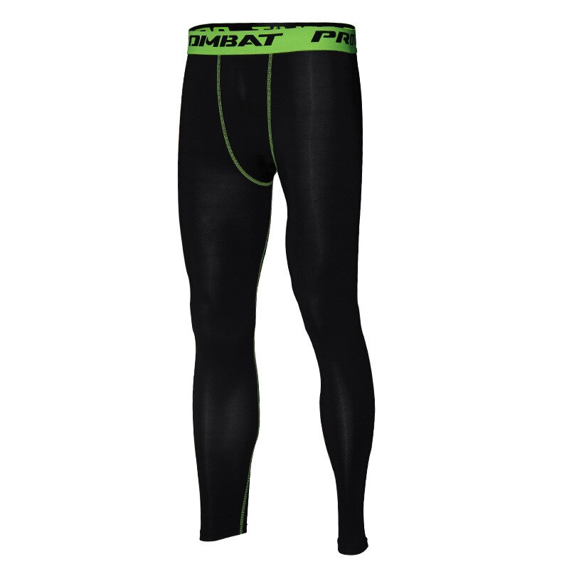 Men Compression Leggings black-green