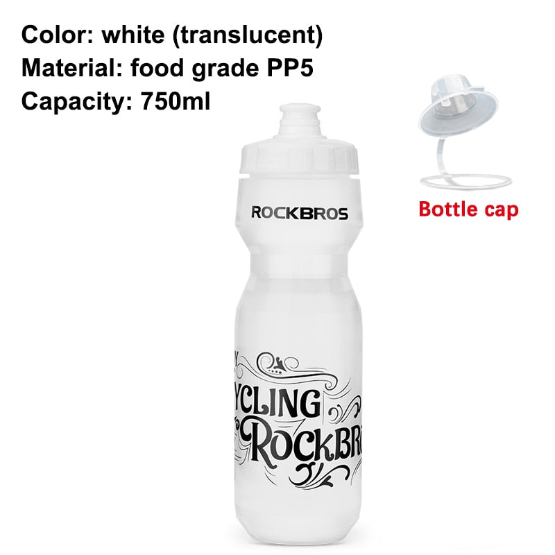 Leak-proof 750ml Bicycle Water Bottle Translucent White