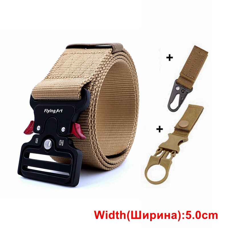 Men Sports Military Army Tactical Belts 5.0cm K Belt 2 Hook